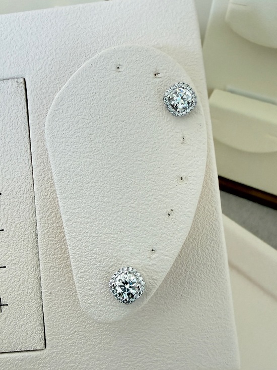 Jewelry - S925 Moissanite Square Halo Diamond Studs